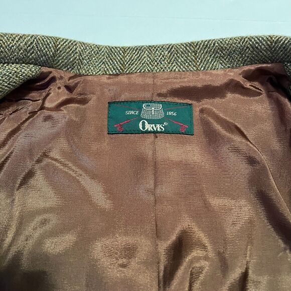 ORVIS Women's Vintage 90s Herringbone Hunting Shooting Jacket 100% Wool Size 12 - Picture 6 of 12